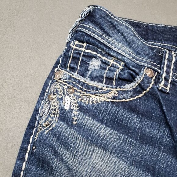 Silver Jeans, Suki Mid Slim Boot Womens bling / embroidery cropped bootcut - Picture 9 of 15